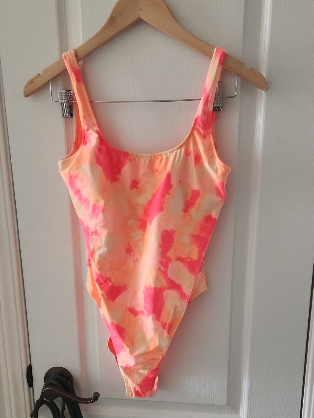 Aerie Orange and Pink Tie-Dye One-Piece Swimsuit, Size Medium
